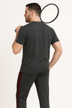 Men’s Dry-Fit Tracksuit-Grey/Maroon combo#156