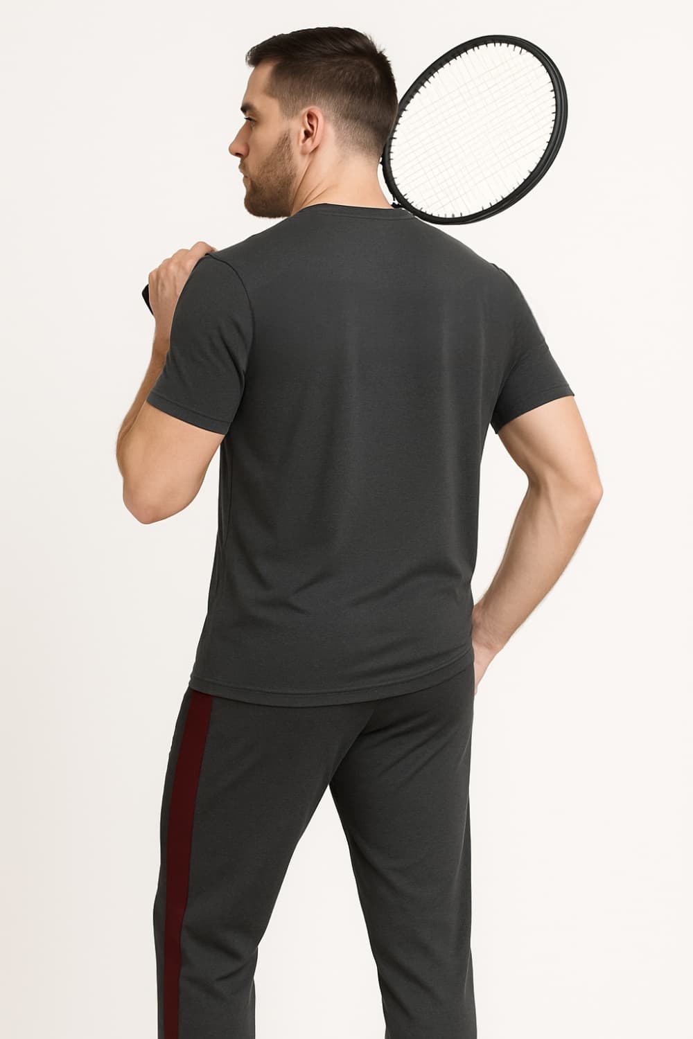 Men’s Dry-Fit Tracksuit-Grey/Maroon combo#156