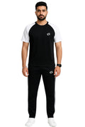 Men’s Dry-Fit Tracksuit-Black/White combo#165