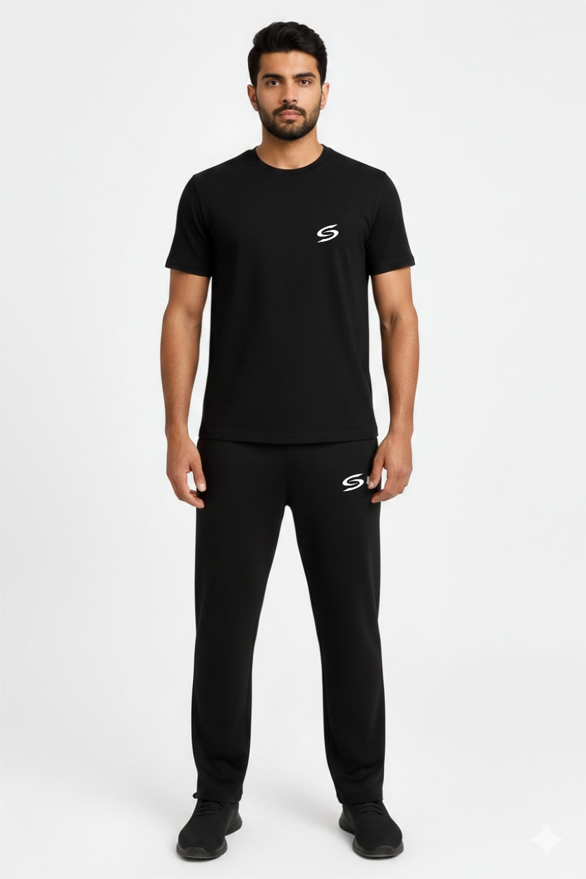 Men’s Dry-Fit Tracksuit-Full Black #168 - Superwear