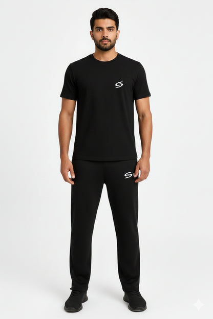 Men’s Dry-Fit Tracksuit-Full Black #168 - Superwear