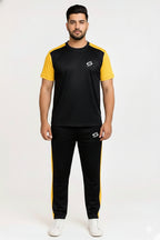 Men’s Dry-Fit Tracksuit-Black/Yellow Combo #171