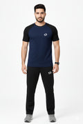 Men’s Dry-Fit Tracksuit-Navy Blue/Black Combo #172