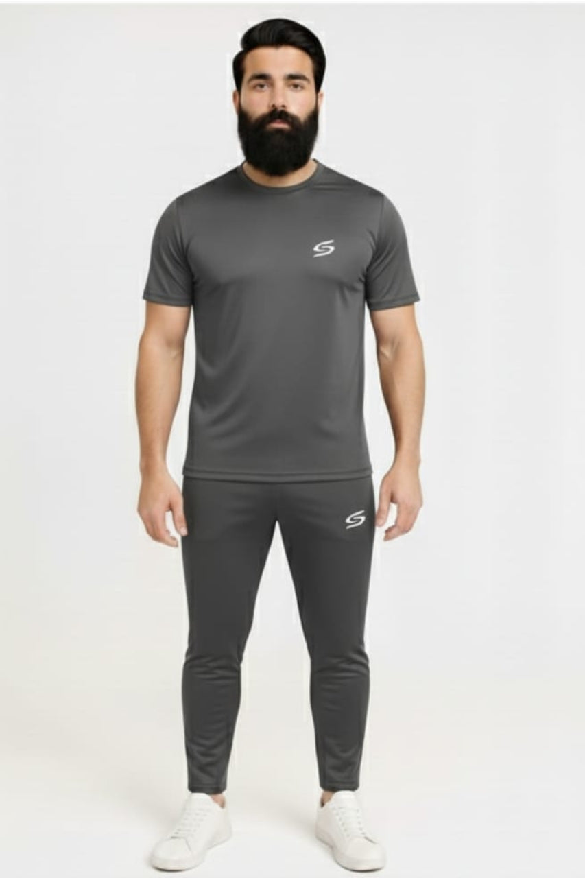 Men’s Dry-Fit Tracksuit-Full Grey #175