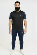 Men’s Dry-Fit Tracksuit-Black/Navy Blue Combo #177