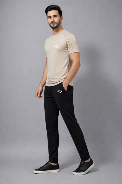 Men’s Dry-Fit Tracksuit-Mouse Skin/Black Combo #178 - Superwear
