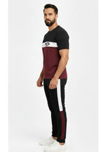 Men’s Dry-Fit Tracksuit-Maroon/White/Black Combo #180