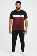 Men’s Dry-Fit Tracksuit-Maroon/White/Black Combo #180