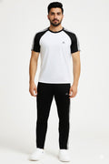 Men’s Dry-Fit Tracksuit-Adi Style-White/Black Combo#191