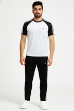 Men’s Dry-Fit Tracksuit-Adi Style-White/Black Combo#191