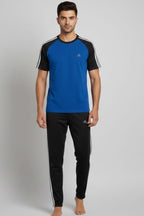 Men’s Dry-Fit Tracksuit-Adi Style-Royal Navy/Black Combo#197