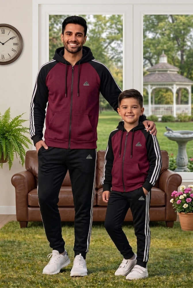 Adi Father's Style Edition superwear in maroon and black, featuring a stylish design with the My Store logo.