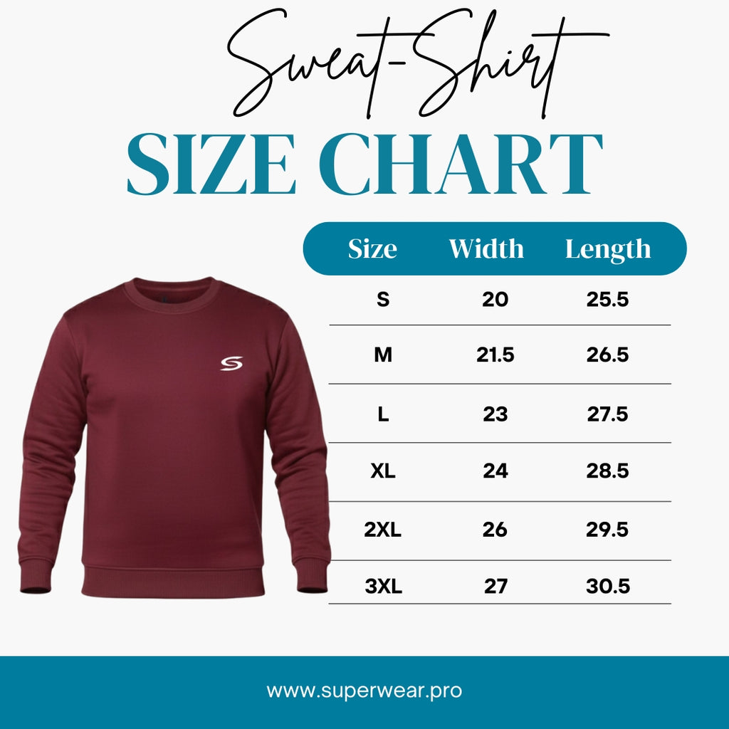 Premium Pack Of 3-Black+Olive Green+Red-Crew-Neck Sweatshirt. - Superwear