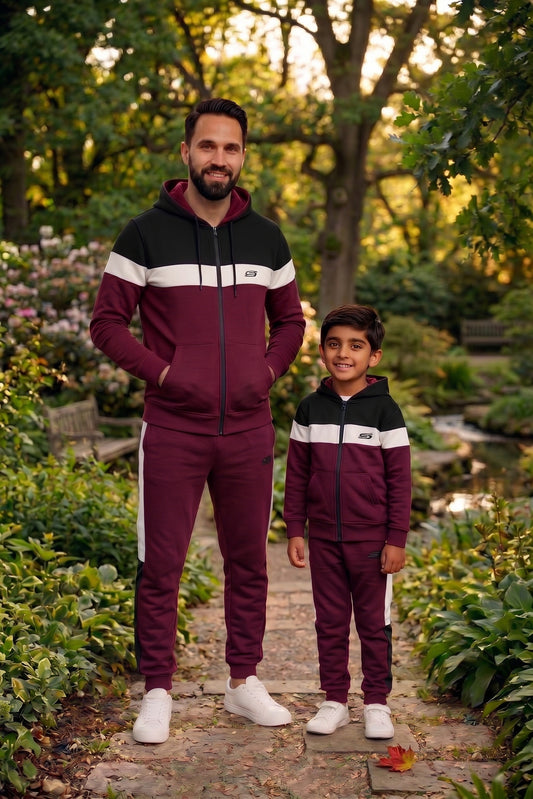 Maroon, black, and white superwear from My Store's Father's Style Edition #402, featuring stylish and comfortable fabric.
