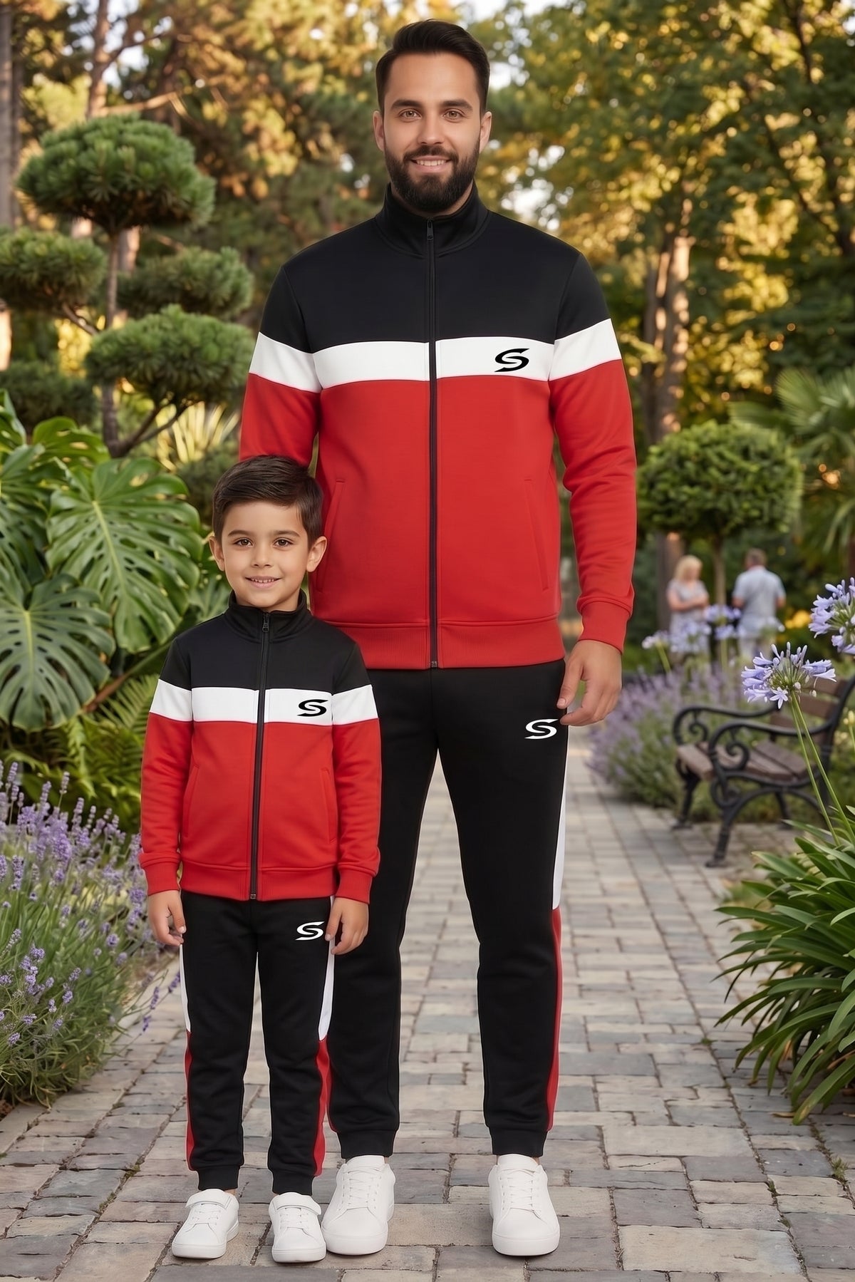 Red, black, and white mock neck superwear by My Store, Father's Style Edition #422, featuring a stylish, comfortable design.