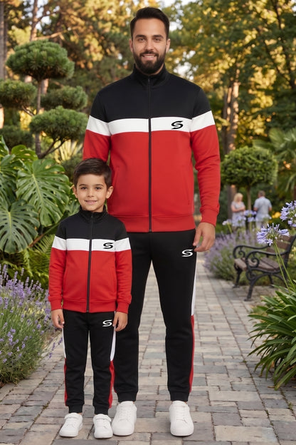 Red, black, and white mock neck superwear by My Store, Father's Style Edition #422, featuring a stylish, comfortable design.