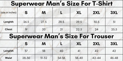 Navy blue and gray combo men's T-shirt from Superwear with "Like Father Like Son" graphic design displayed on the front.