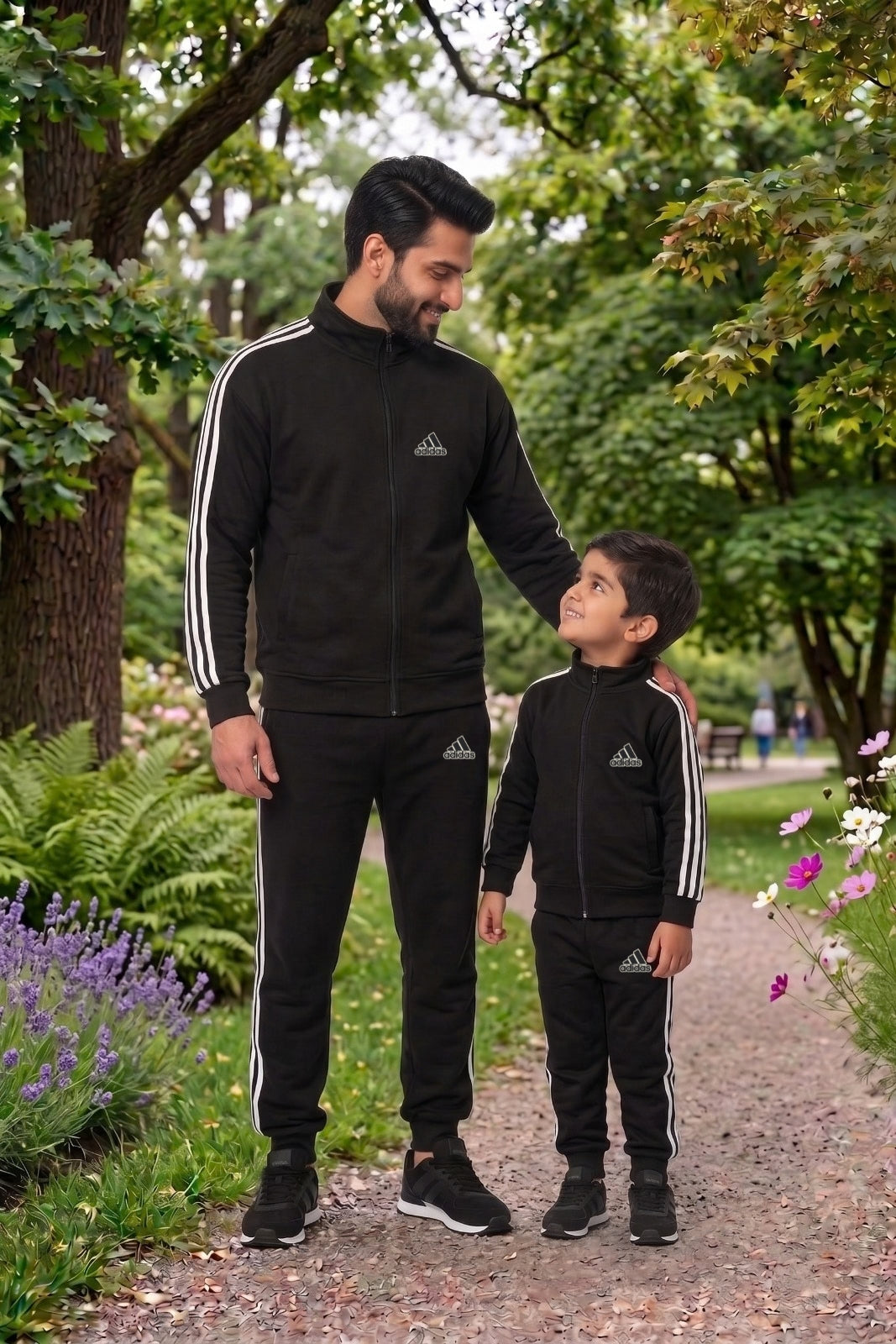 Black Adi superwear mock neck shirt in Father's Style Edition by My Store, displayed on a model.