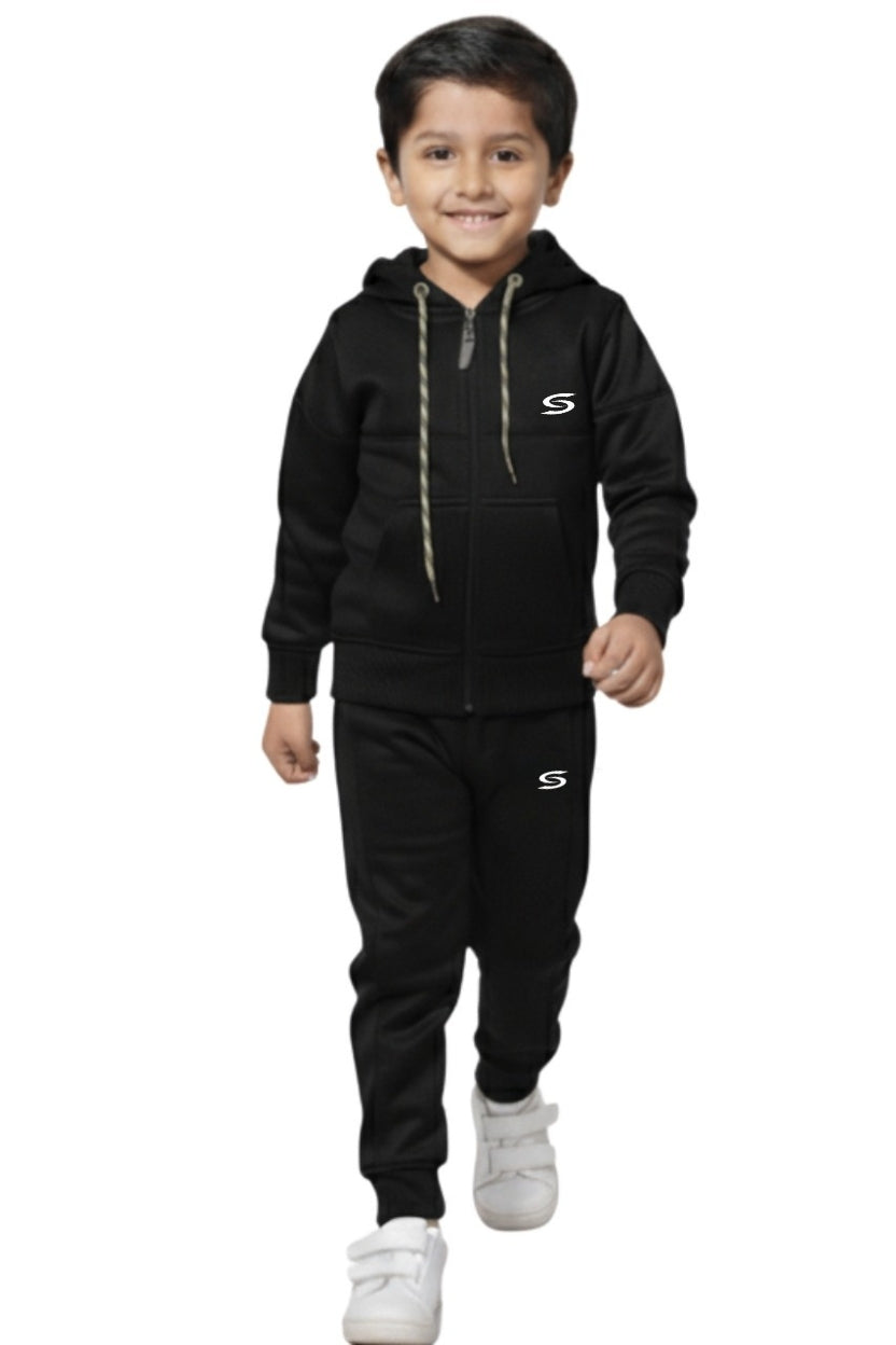 Kid's Only-Black -Premium Tracksuit - Superwear