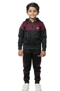 Kid's Only-Black & Maroon-Premium Tracksuit - Superwear