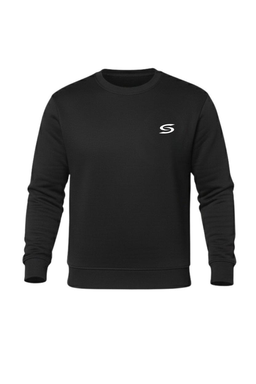 Premium-Black-Crew-Neck Sweatshirt - Superwear
