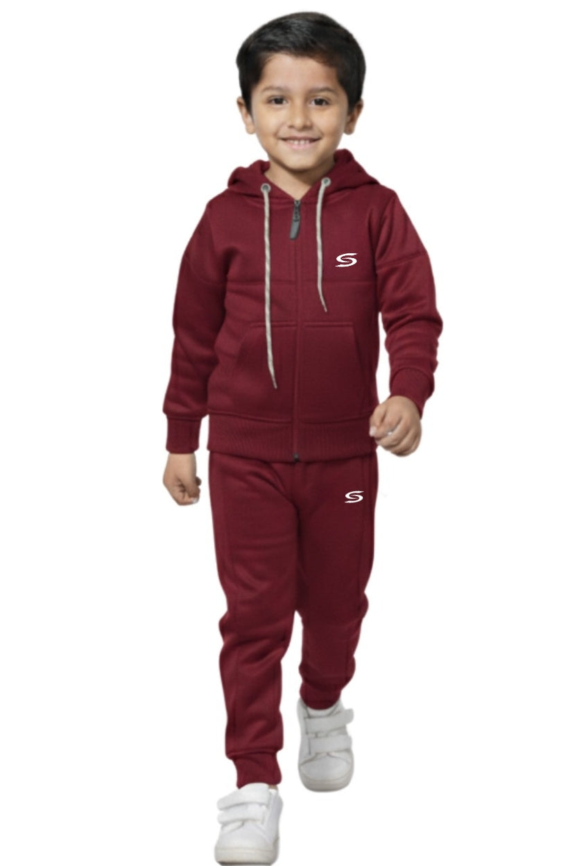 Kid's Only-Maroon-Premium Tracksuit - Superwear