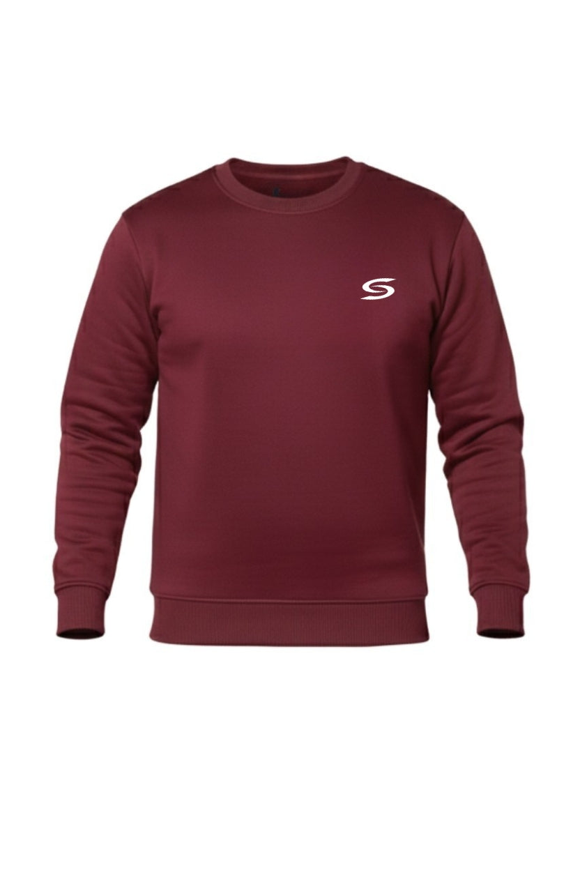 Premium-Maroon-Crew-Neck Sweatshirt - Superwear