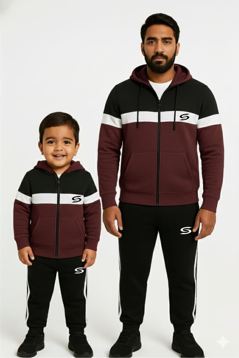 Maroon,Black & white -Father's Style Edition - Superwear