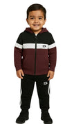 Kid's Only-Maroon,Black & White-Premium Tracksuit - Superwear