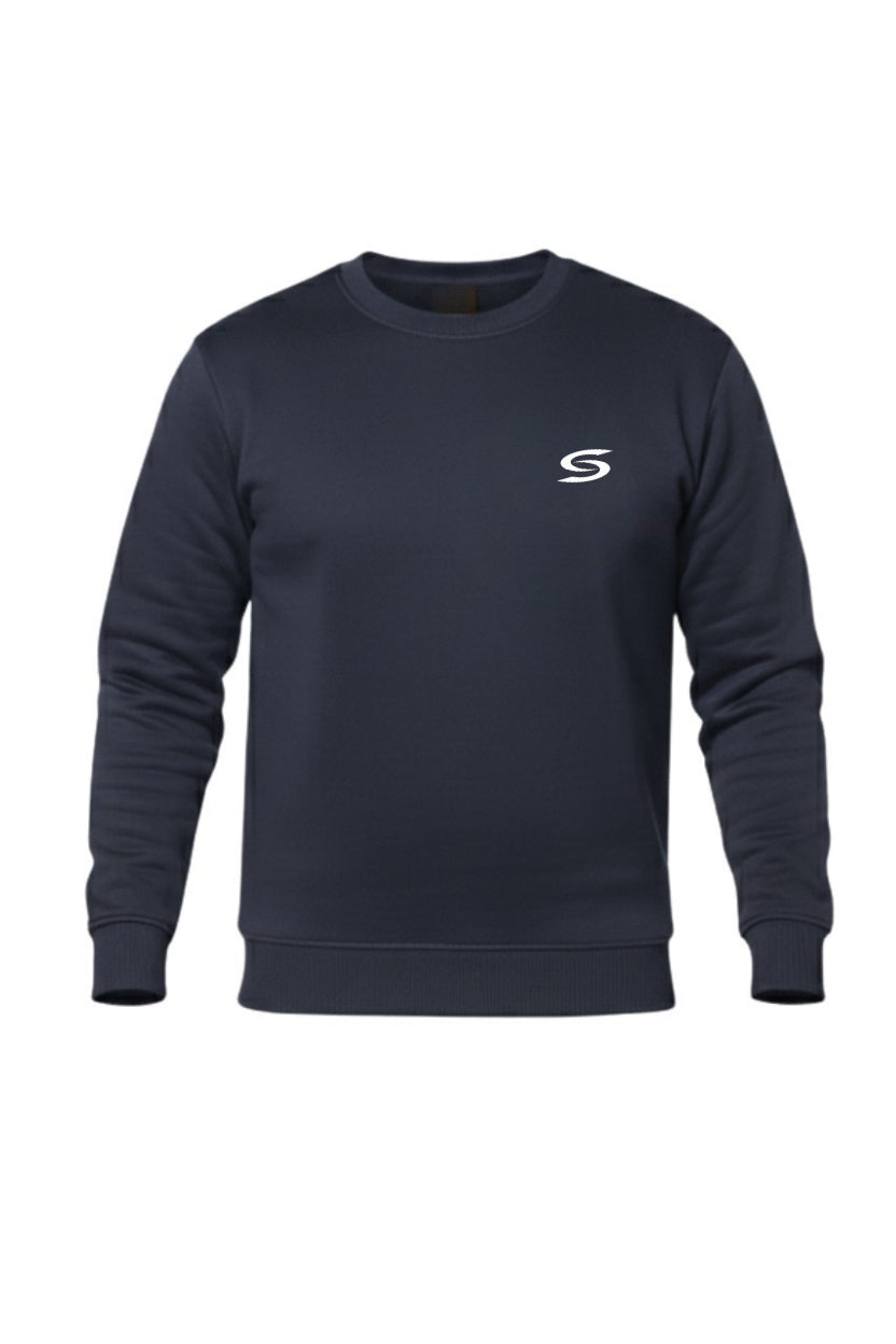 Premium-Navy Blue-Crew-Neck Sweatshirt - Superwear