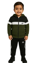 Kid's Only-Olive,Black & White-Premium Tracksuit - Superwear