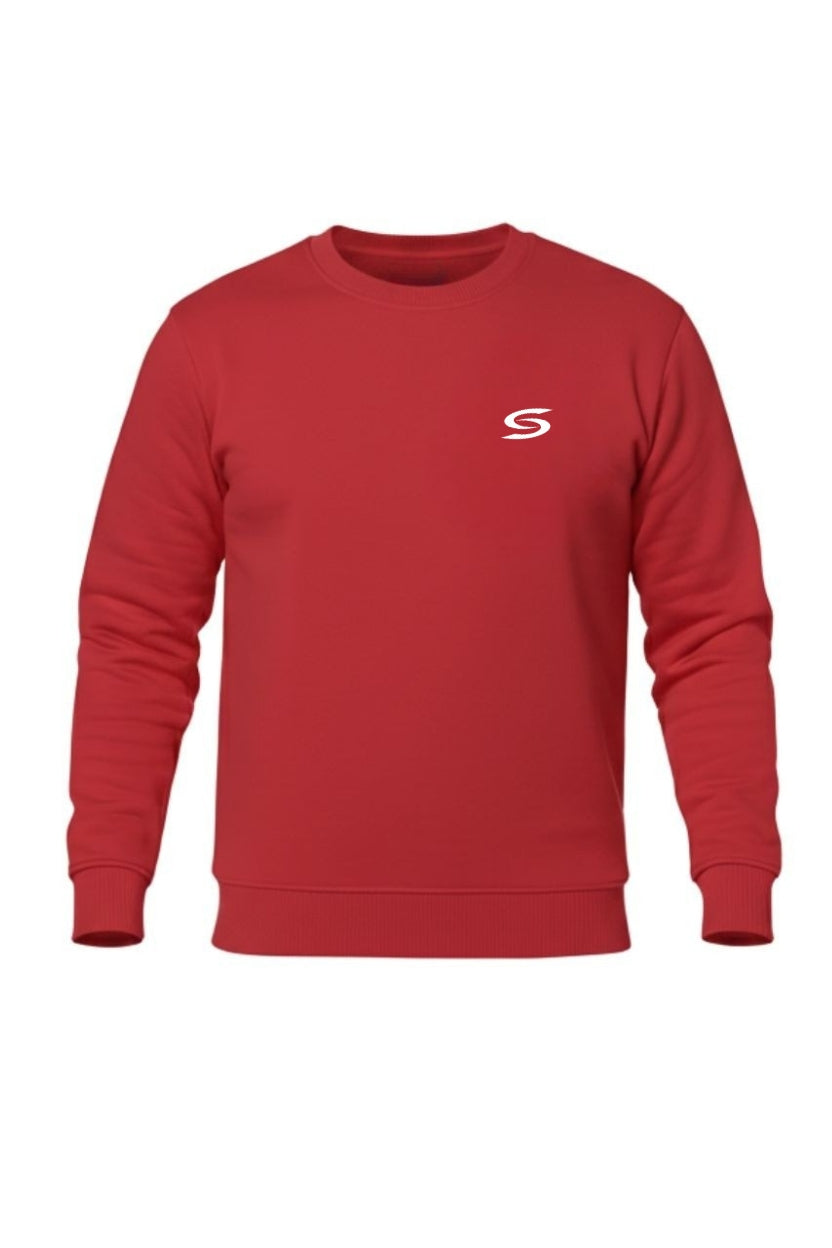 Premium-Red-Crew-Neck Sweatshirt - Superwear